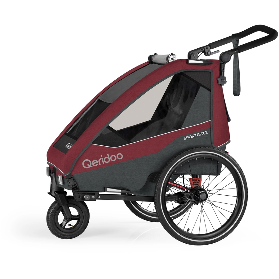 Qeridoo® Kinderfahrradanhänger Sportrex 2 Limited Edition Cayenne Red Kollektion 2023