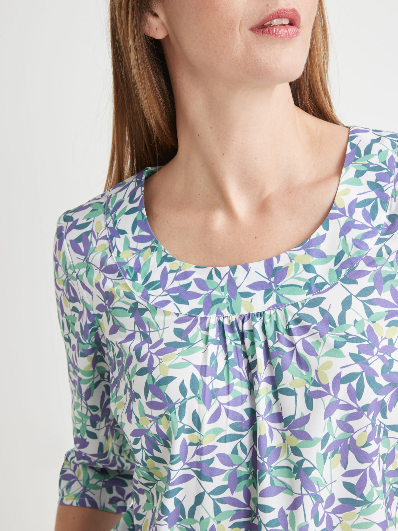 Blouse à fronces en crêpe