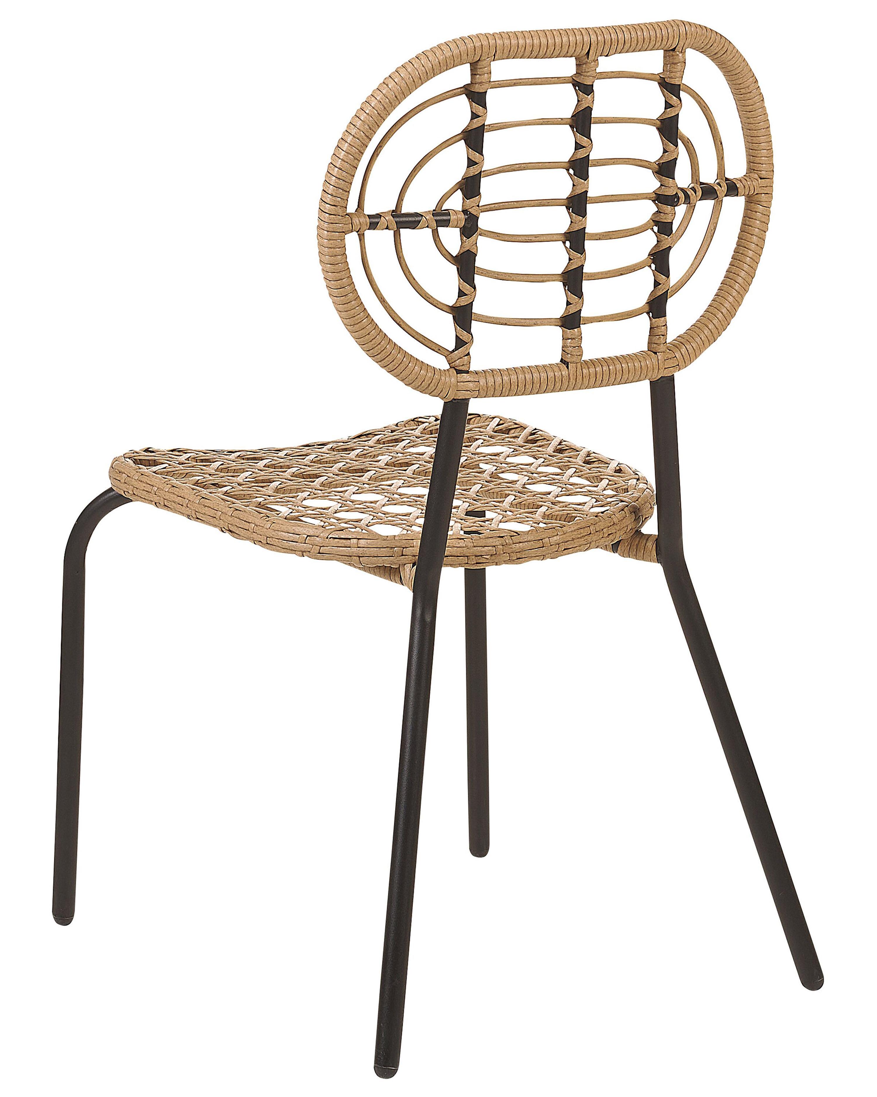 Set van 4 tuinstoelen PRATELLO PE rotan Natuurlijk