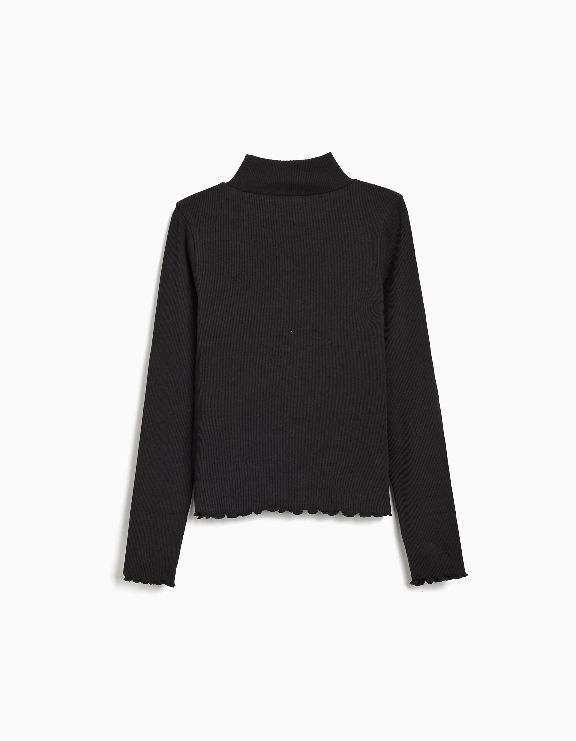 Camisola com Gola Alta, Menina, Preto