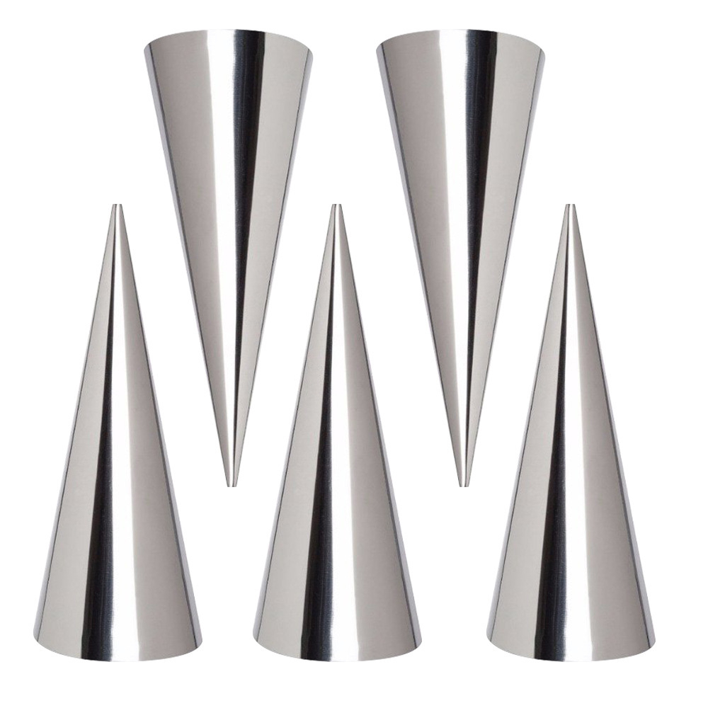 (5er Set) Edelstahl Waffelhörnchen Cornet Form Cannoli Waffelkegel Dessert Horn Schillerlocken Gebäck Kegel zum Backen