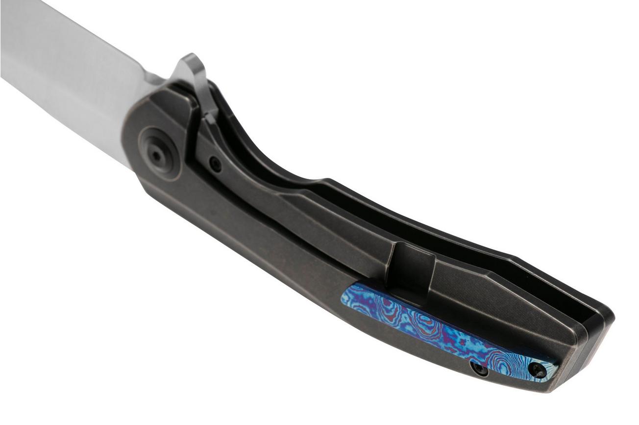 Kansept Accipiter K1007E3 Satin CPM S35VN, Blackwashed Titanium, Timascus Inlay, zakmes, Kim Ning design