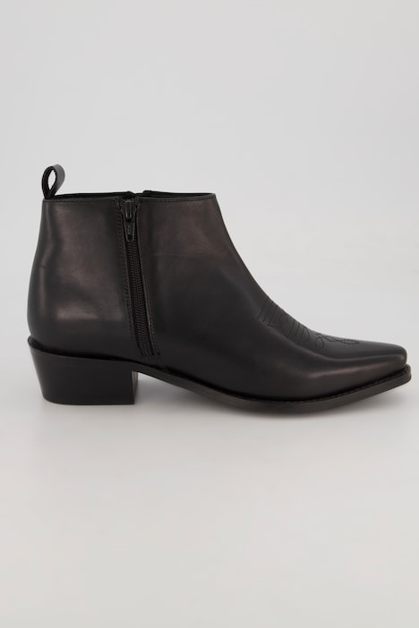 Leder-Stiefelette, Ankle höhe, stitching