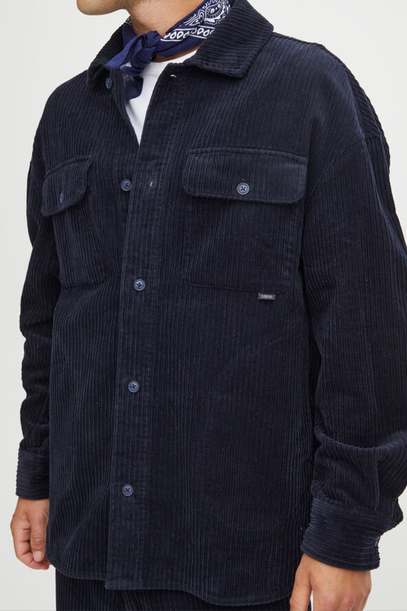 Casual Friday CFAUGUSTO 0090 corduroy overshirt Dark navy
