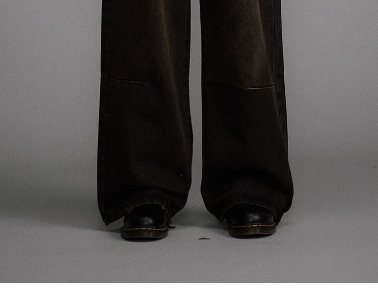 Omozando - High Waist Washed Wide Leg Jeans