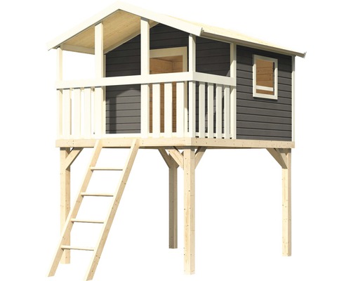 AKUBI Benjamin paalwoning, hout, terragrijs