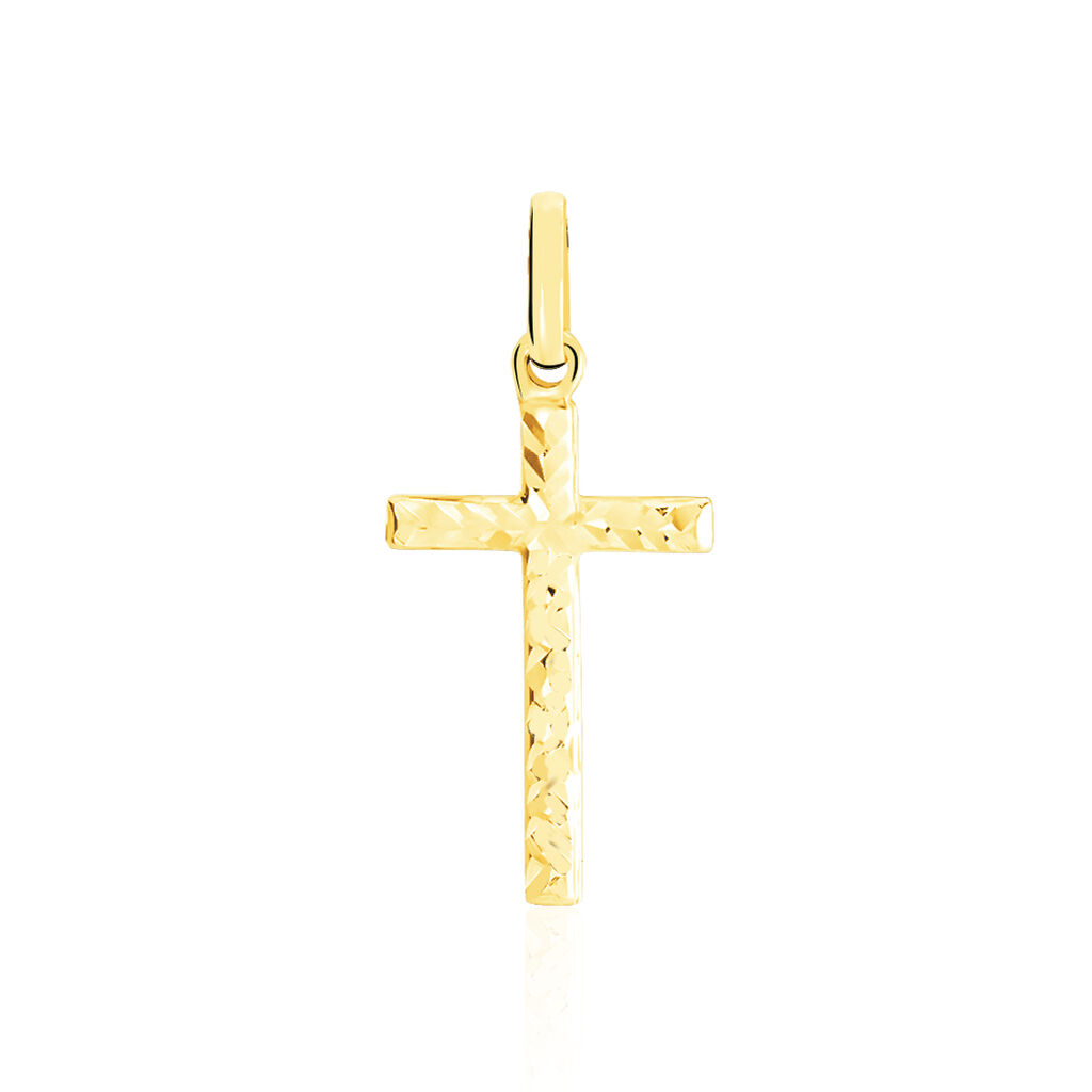 Pendentif Benny Croix Ciselee Or Jaune
