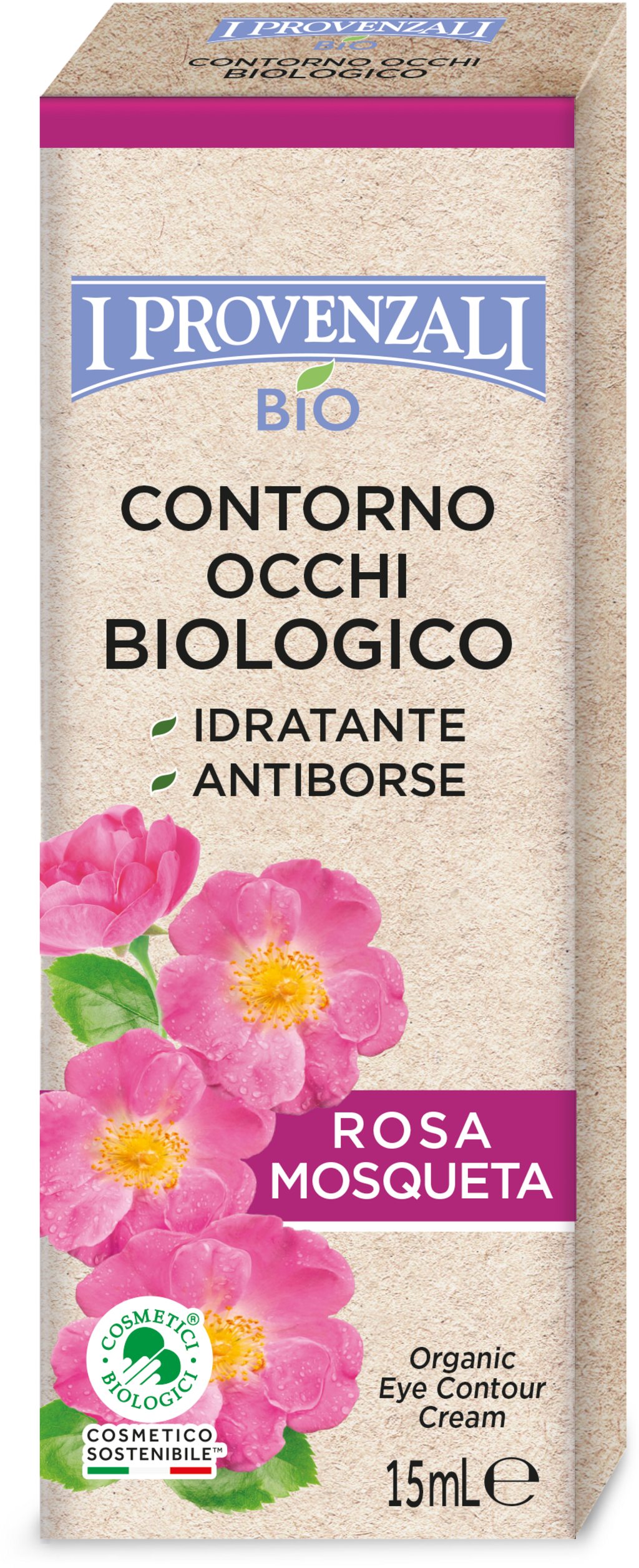 I PROVENZALI  Rosa Mosqueta Augenkontur-Pflege, 15 ml