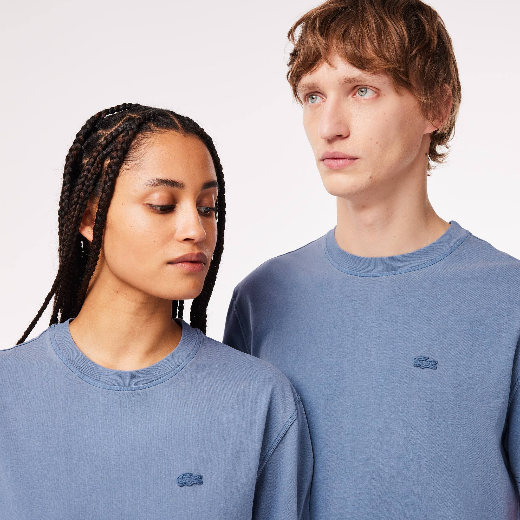 Jersey T-Shirt mit natürlicher Färbung T-Shirts - Blau - Lacoste - Unisex