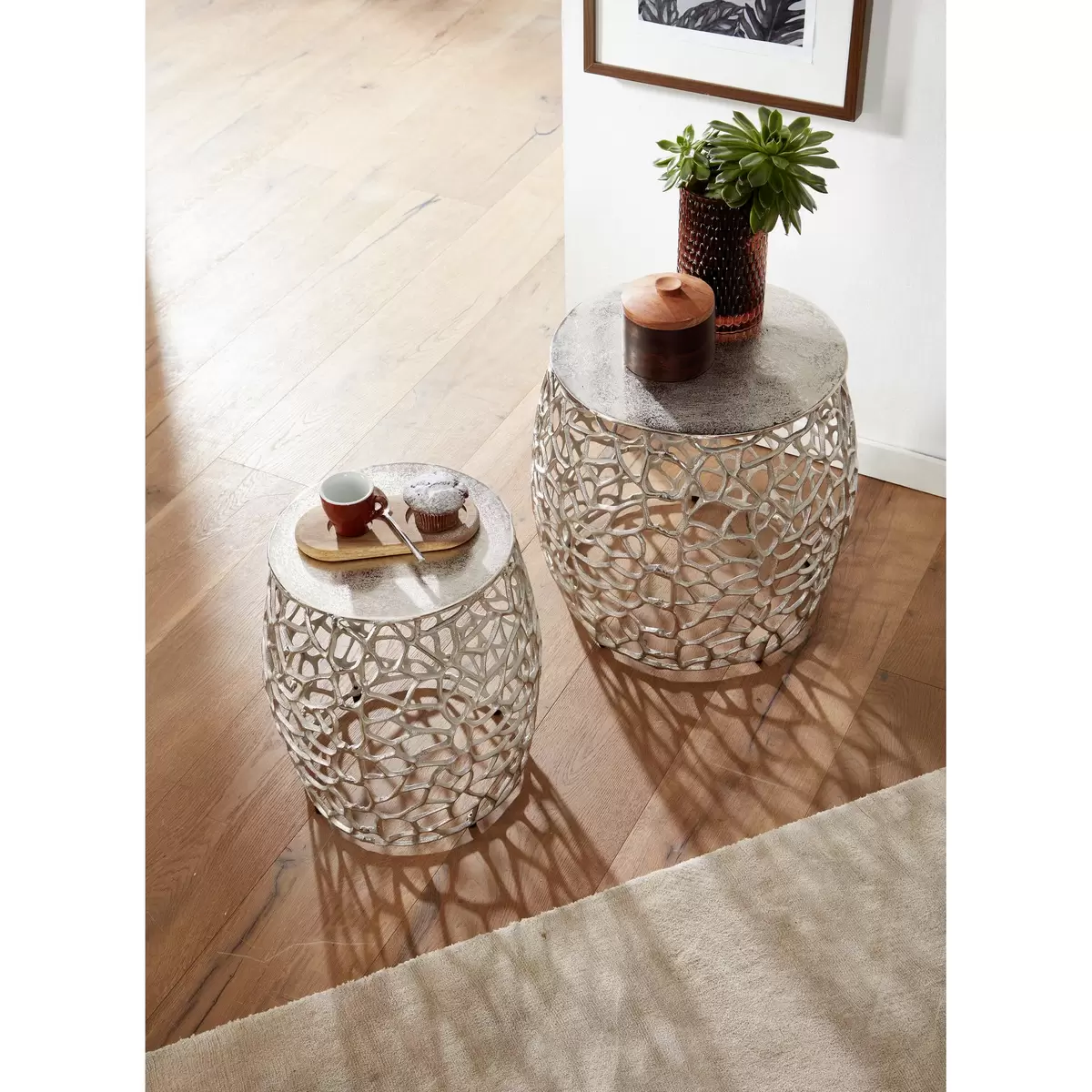 Beistelltisch 2er Set Navia Silber