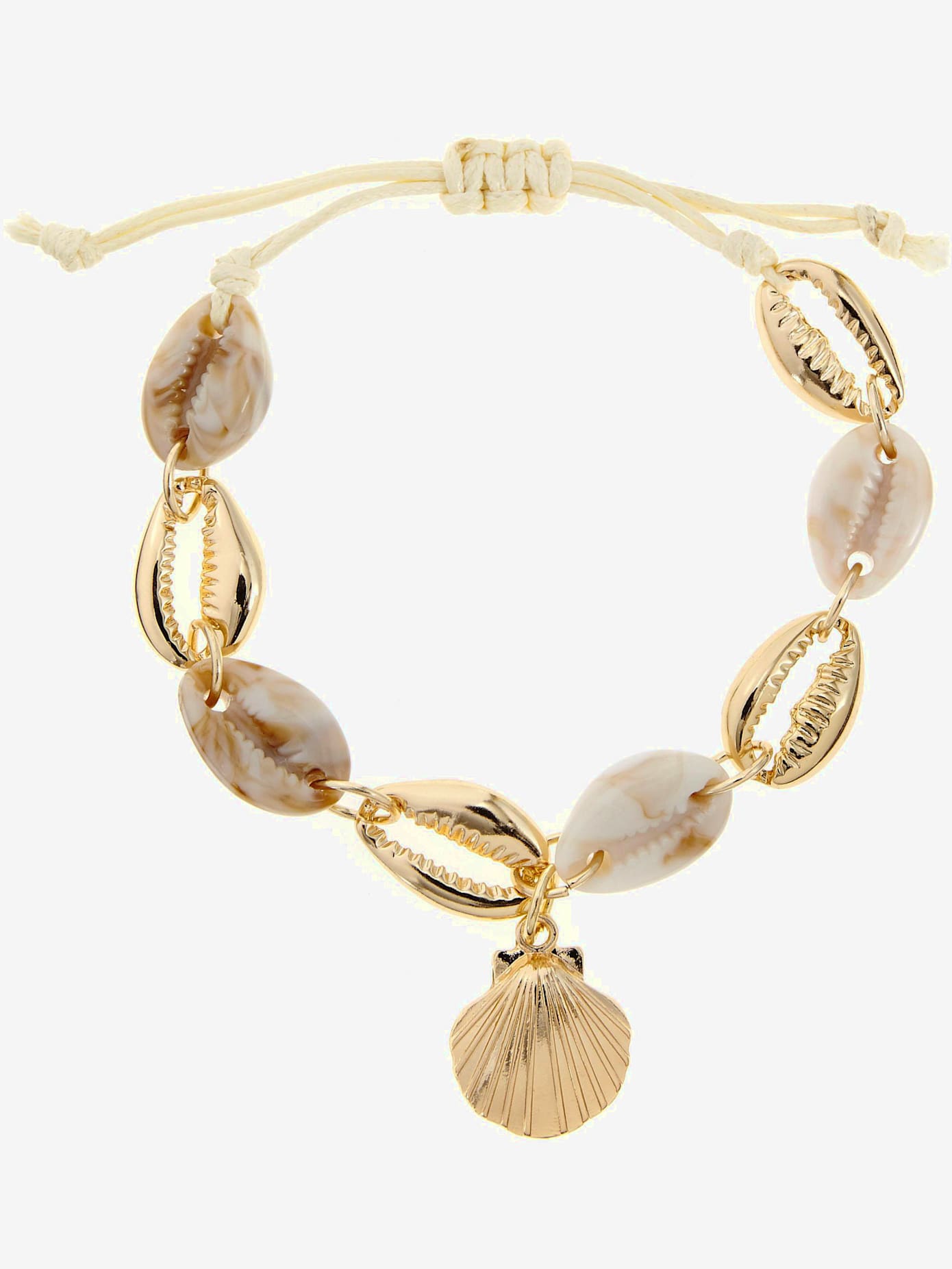 Superbe chaîne de cheville avec pendentifs imitation coquillages