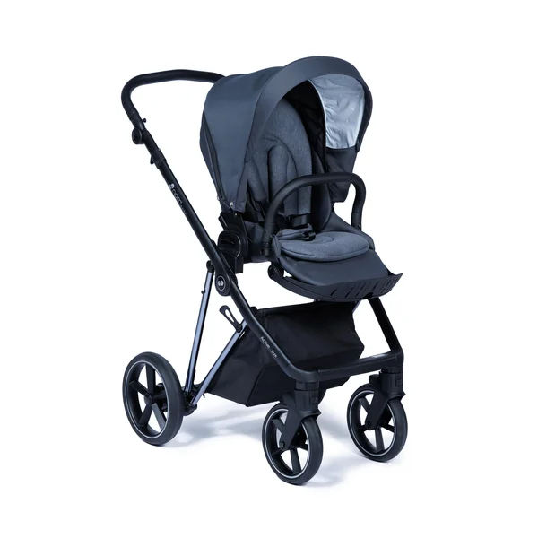 Carrinho de bebê Nordbaby Active Lux cinza ardósia com estrutura cromada