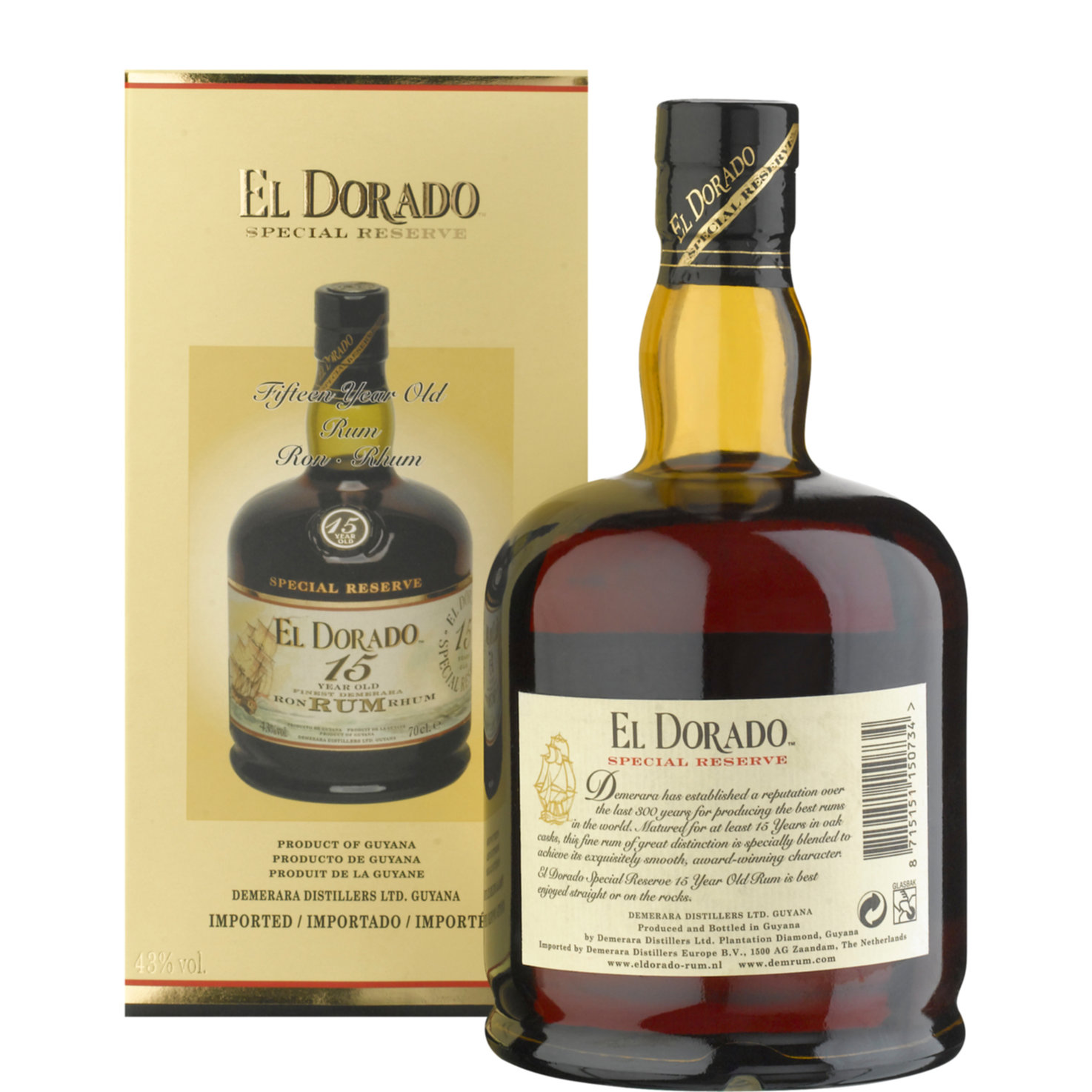 El Dorado Demerara Rum 15 Years -70cl