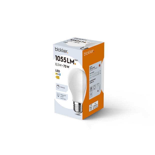 Blokker LED Bulb A60 - 75W - E27 - Mat - Dimbaar