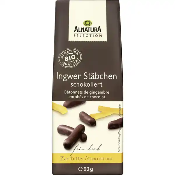 Bio Sélection Ingwer Stäbchen schokoliert