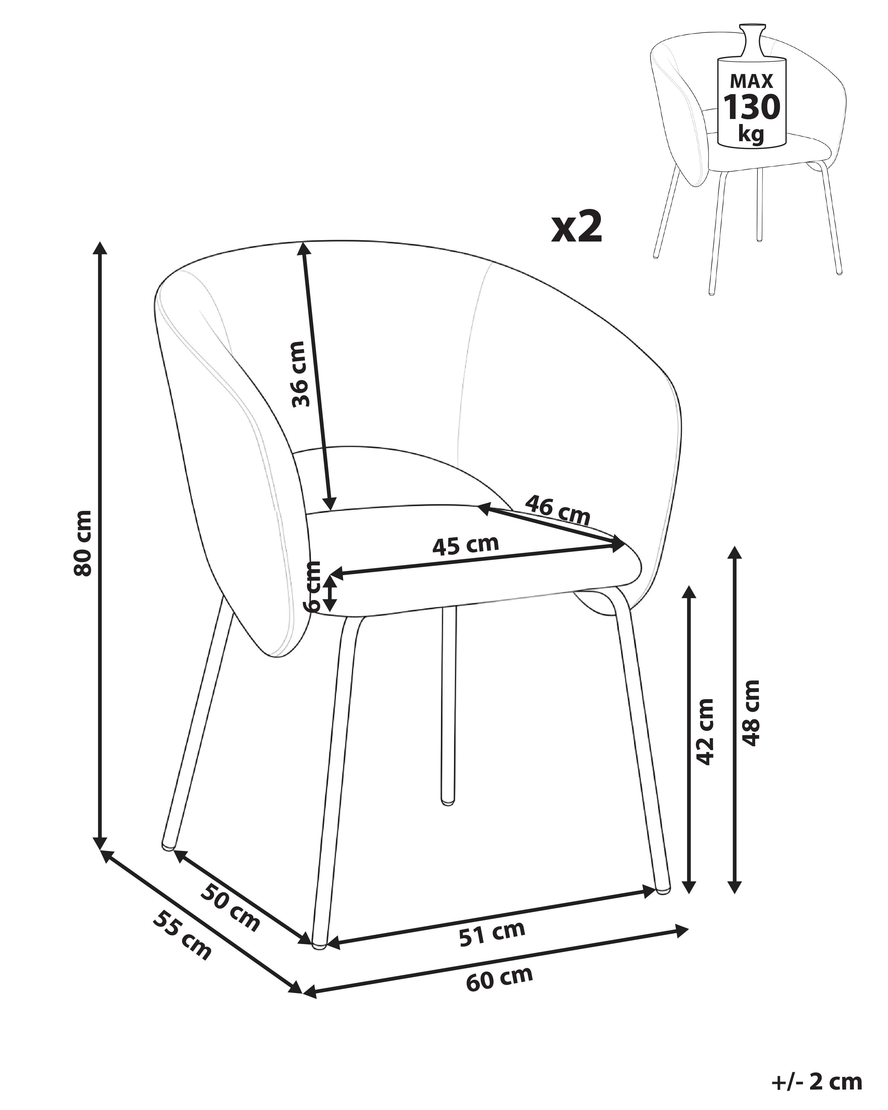 Set van 2 eetkamerstoelen BLAKELY Stof Lichtgroen