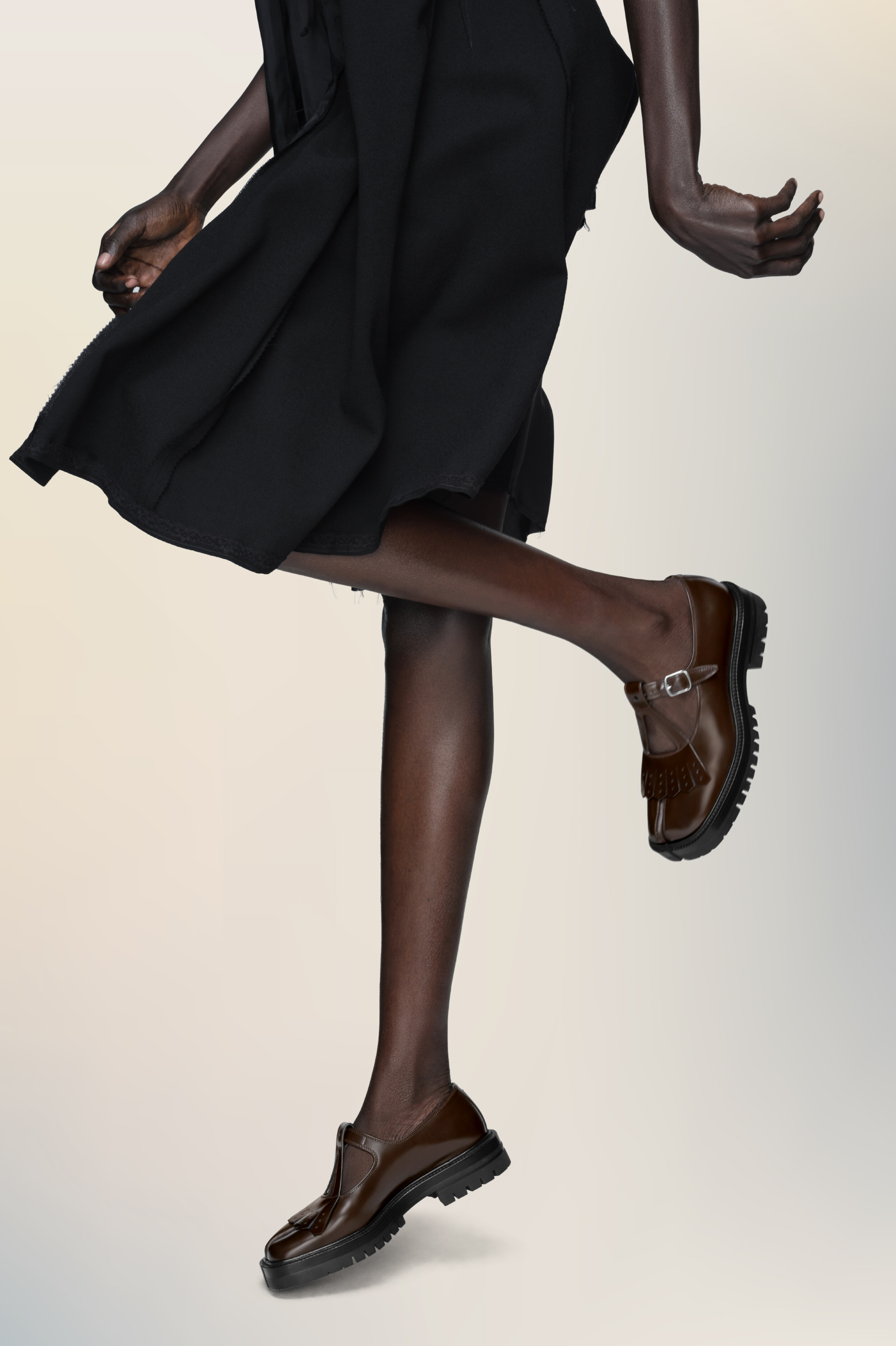 Mary-Janes Tabi Country marron en cuir pour femme Marron