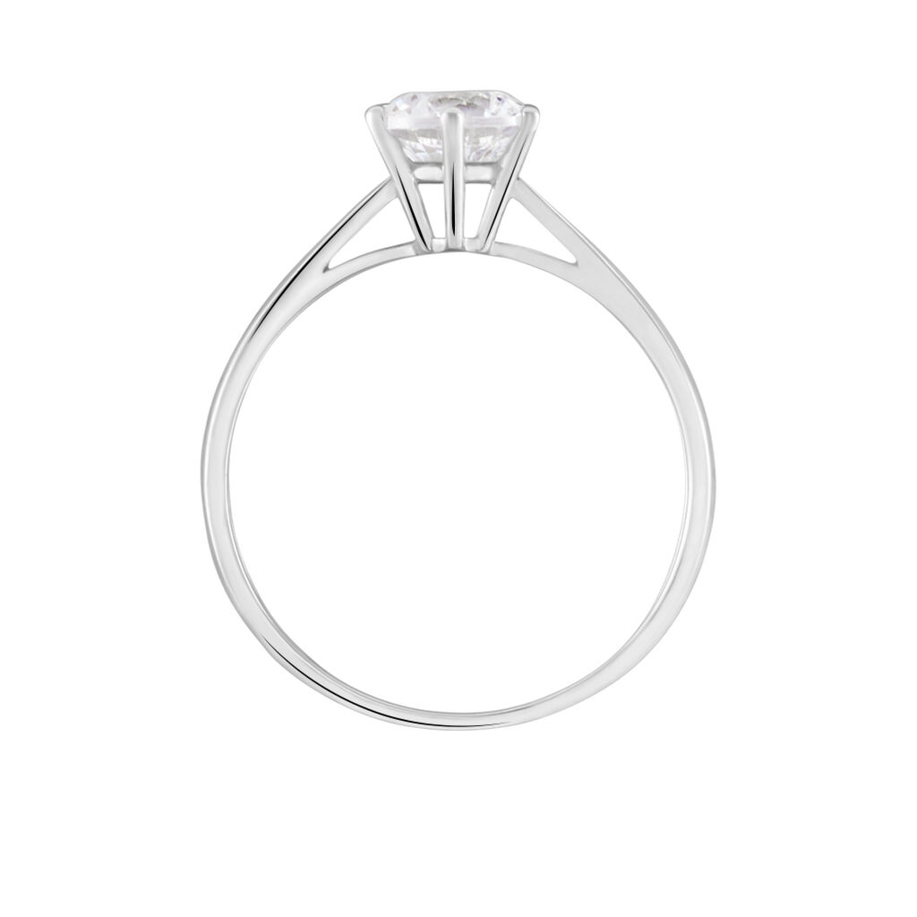 Solitaire Or Blanc Laurian Oxyde De Zirconium Blanc