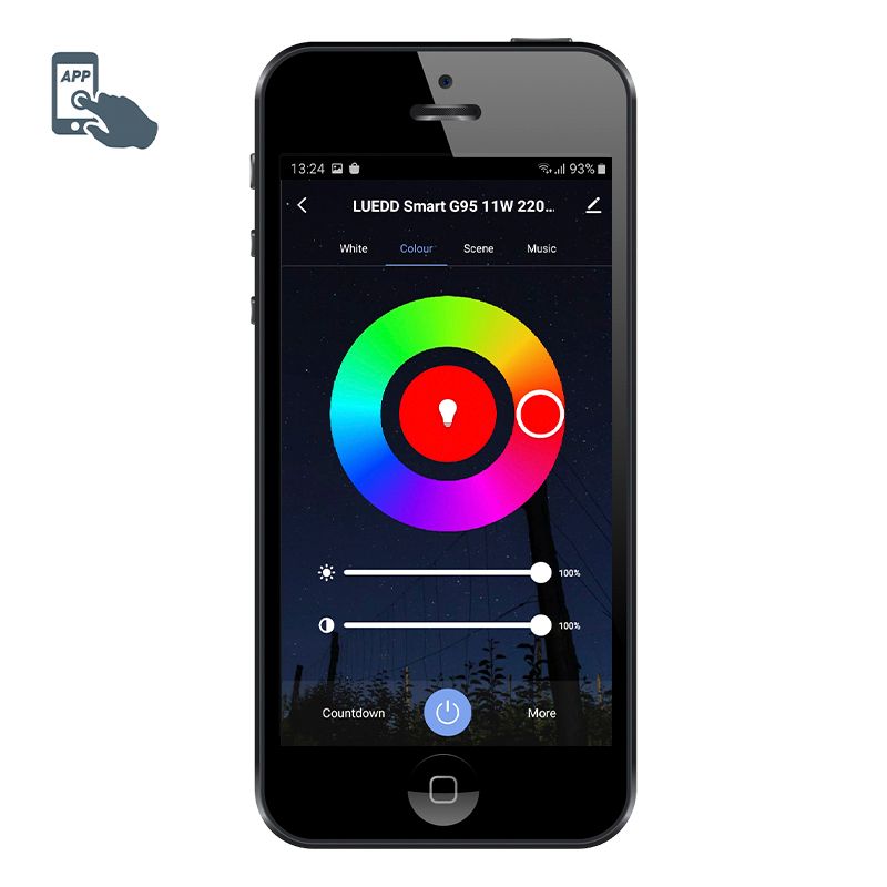 Smart plafondlamp wit 48 cm incl. LED en dimmer RGB - Jochem