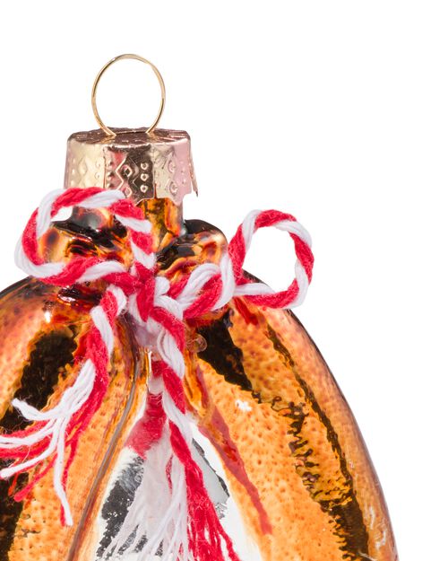 boule de Noël saucisse fumée verre 10cm