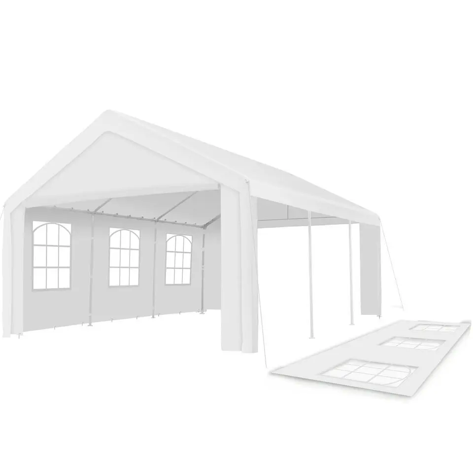 tectake - Partytent 6x4m met 4 zijwanden, Wit