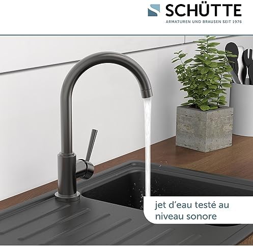 SCHÜTTE Cornwall 79161 Robinet de cuisine pivotant à 360 ° avec mitigeur monocommande Blanc : Bricolage
