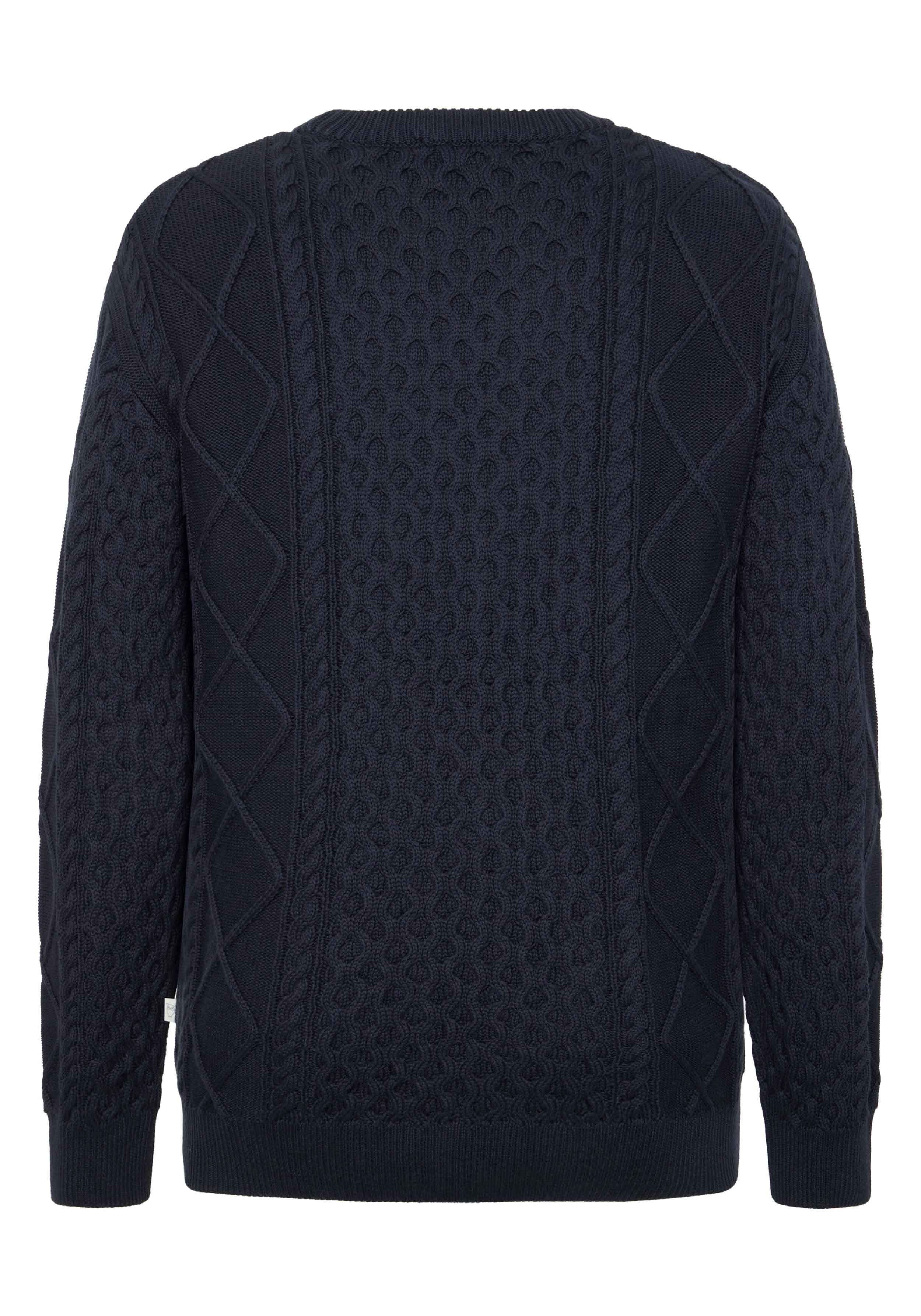 Knowledge Cotton Apparel Strickpullover Cable Knit Night Sky