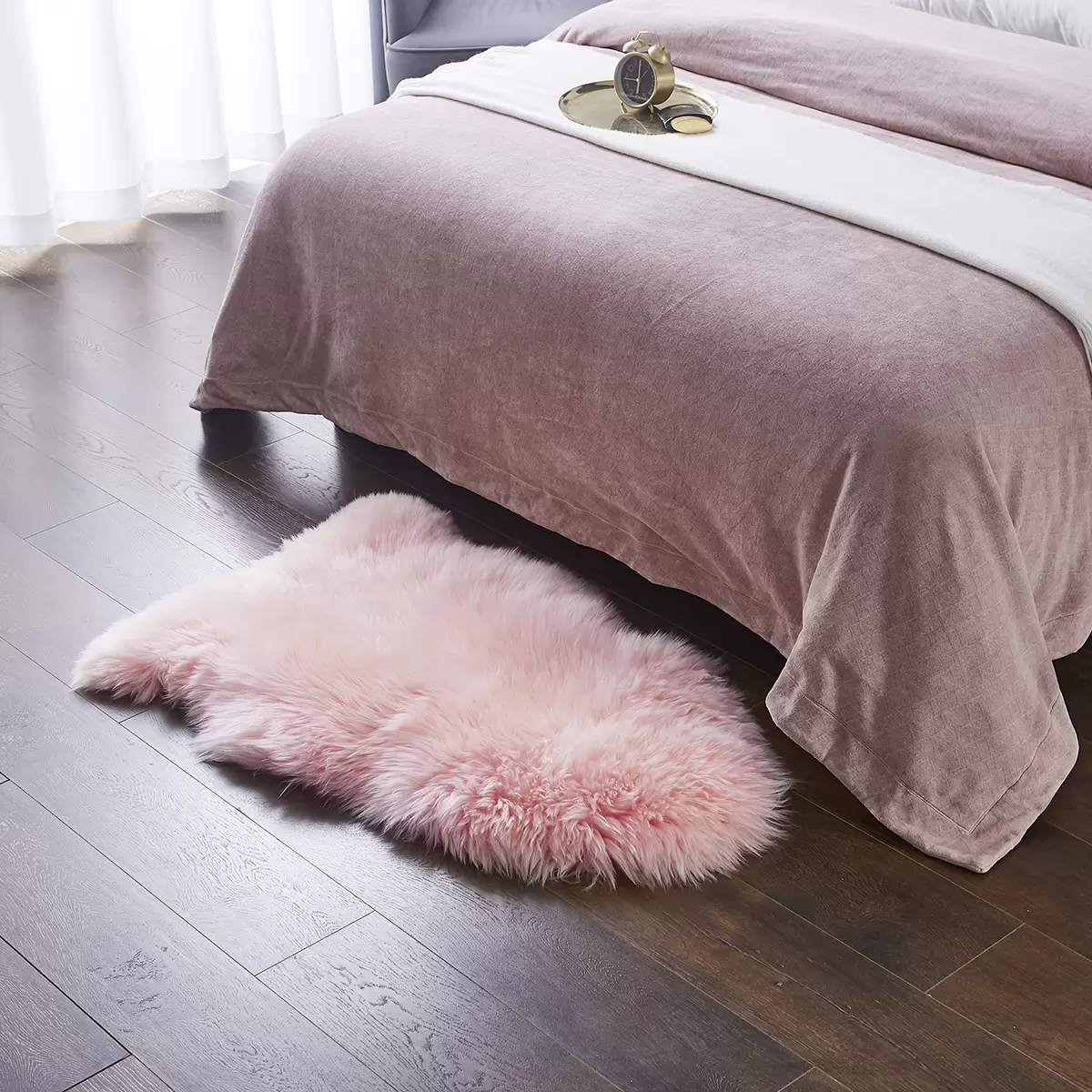 Echtes Schaffell Wollschaffell Rosa