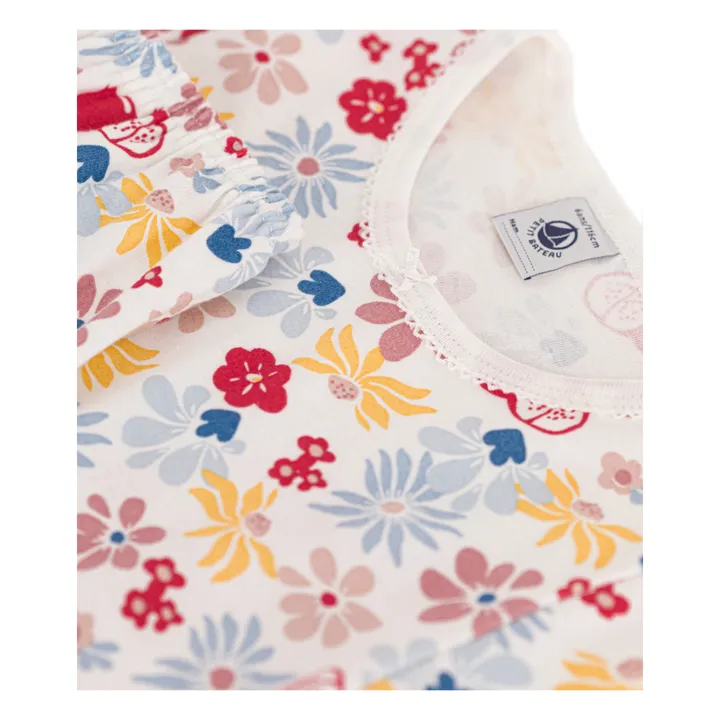 Petit Bateau Pyjama Short Manoir Fleurs | Blanc