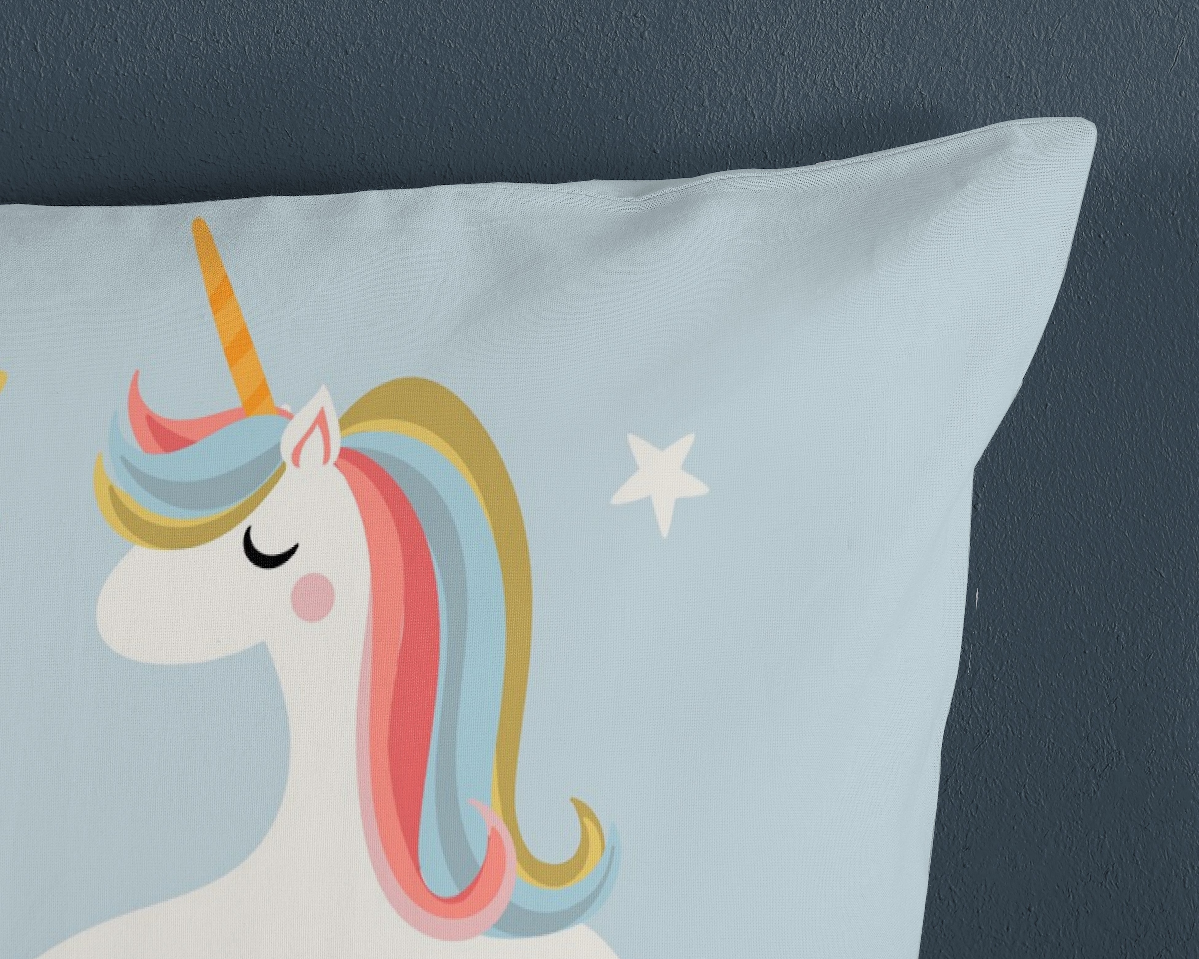 good morning Kinderbettwäsche »Suus« 2 Stk. tlg. Baumwolle, Renforcé, Baby, Kind, Mädchen, Einhorn, Regenbogen, Rosa