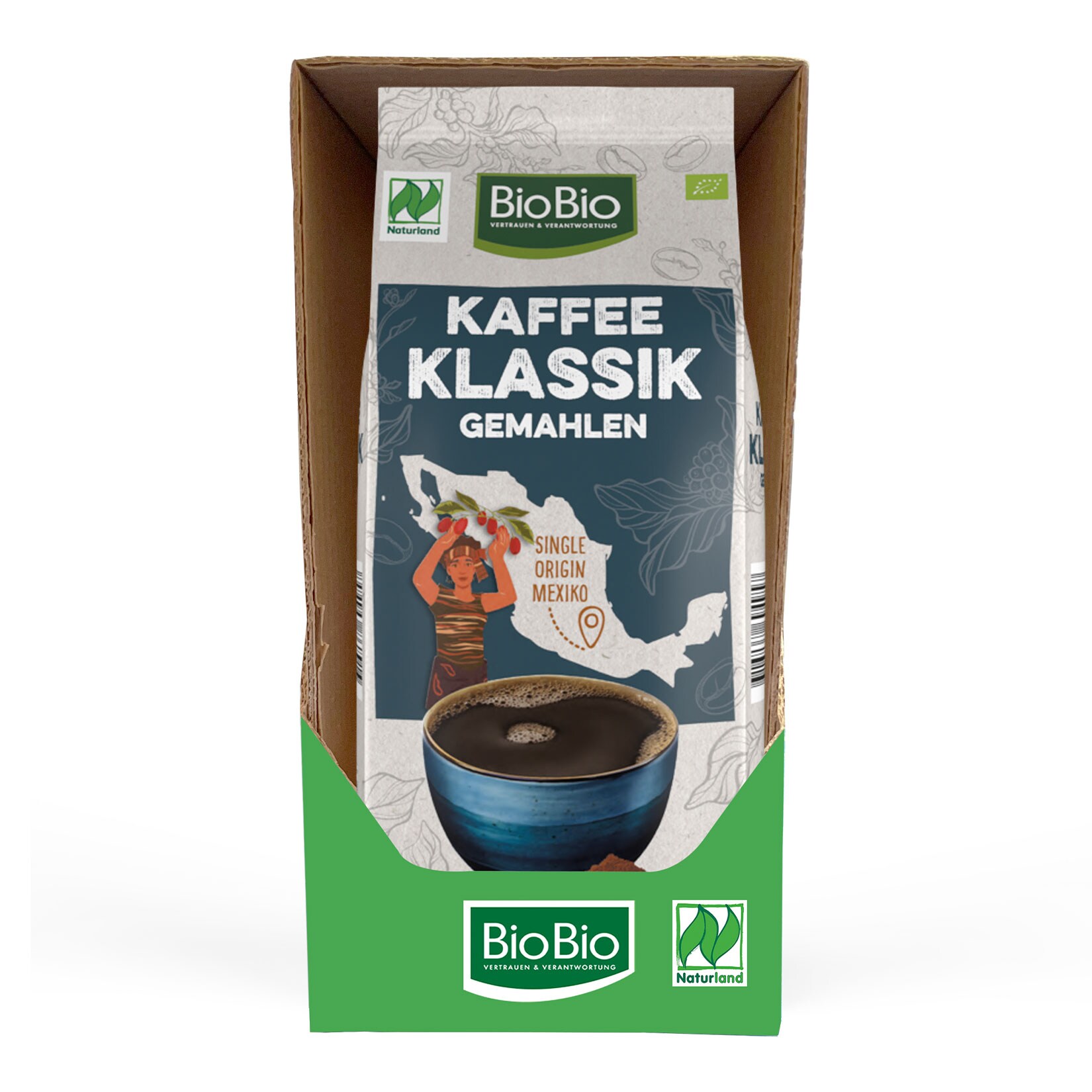 Minges BioBio Röstkaffee Mexico gemahlen 500 g, 5er Pack