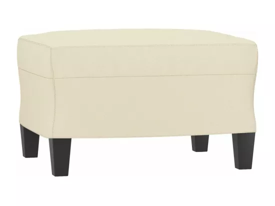 Canapé à 3 places avec repose-pieds Crème 180 cm Similicuir