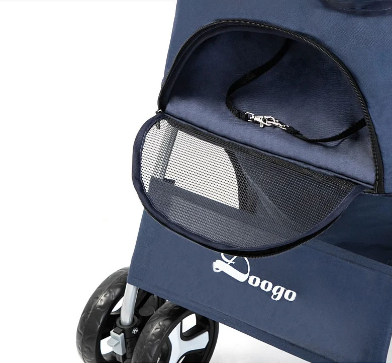 (100x70x45cm) Hunde Transport Wagen Klappbarer Haustier Buggy mit Getränkehalter - Schwarz