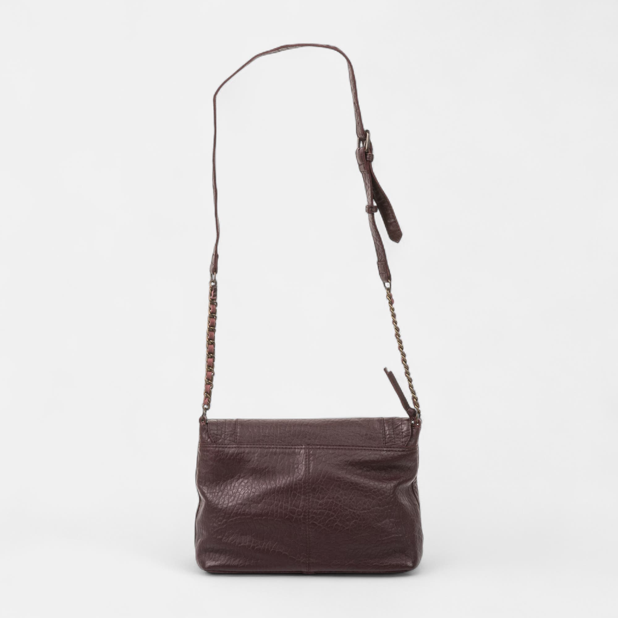 Sac bandoulière en cuir bordeaux