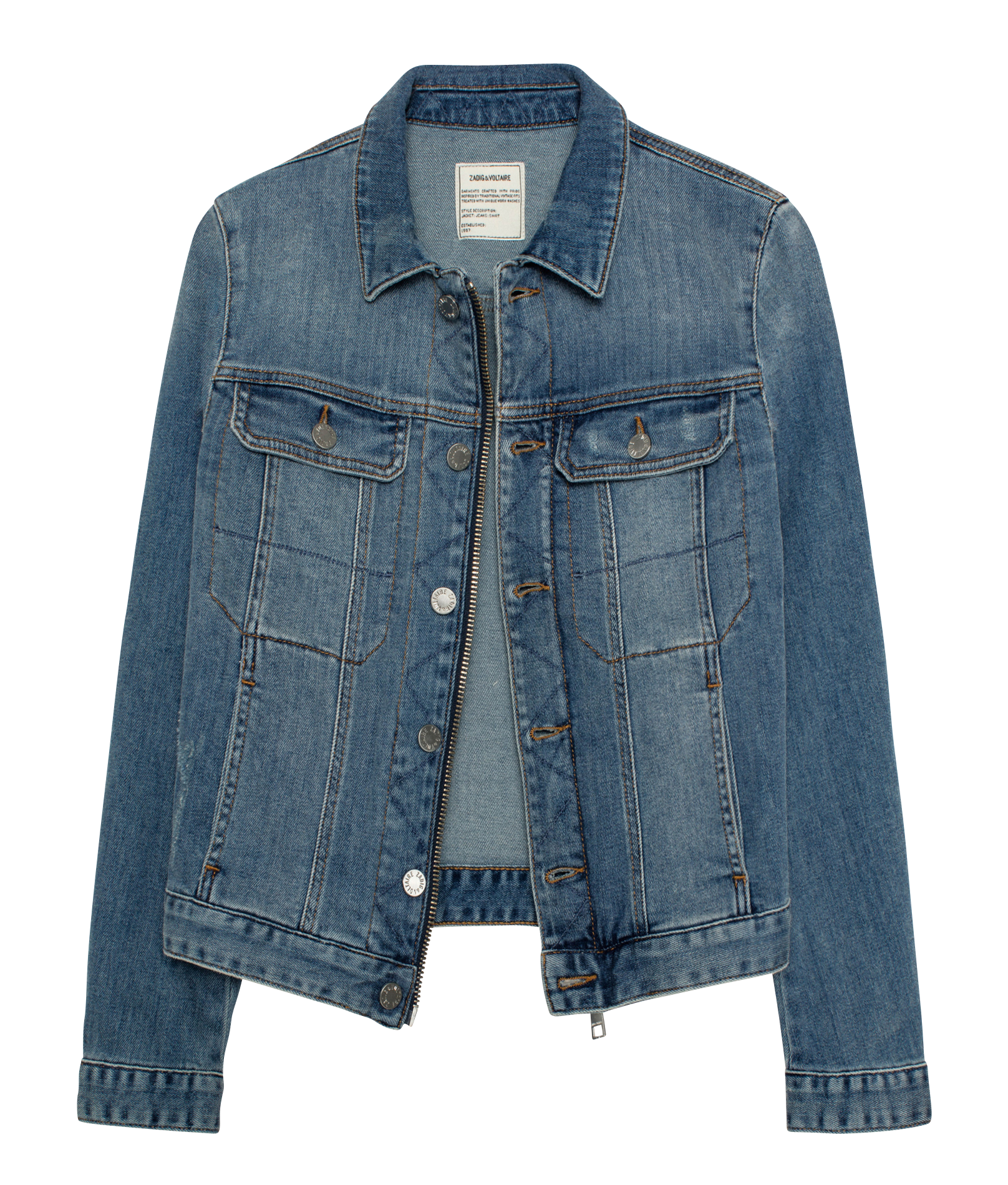 KIOKY - Blouson zippé en jean | Bleu