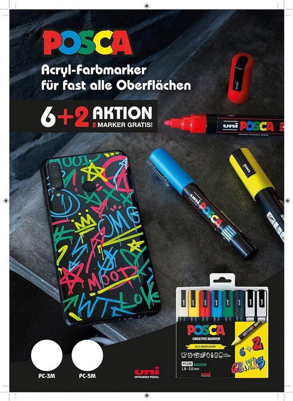 Posca - PC-5M Marker - Geassorteerde Kleuren - 8 Stuks