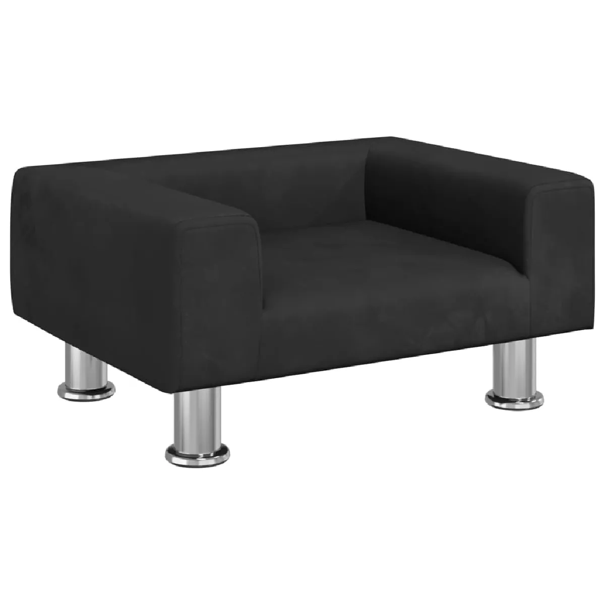 vidaXL Canapé Enfant Velours Noir Petit