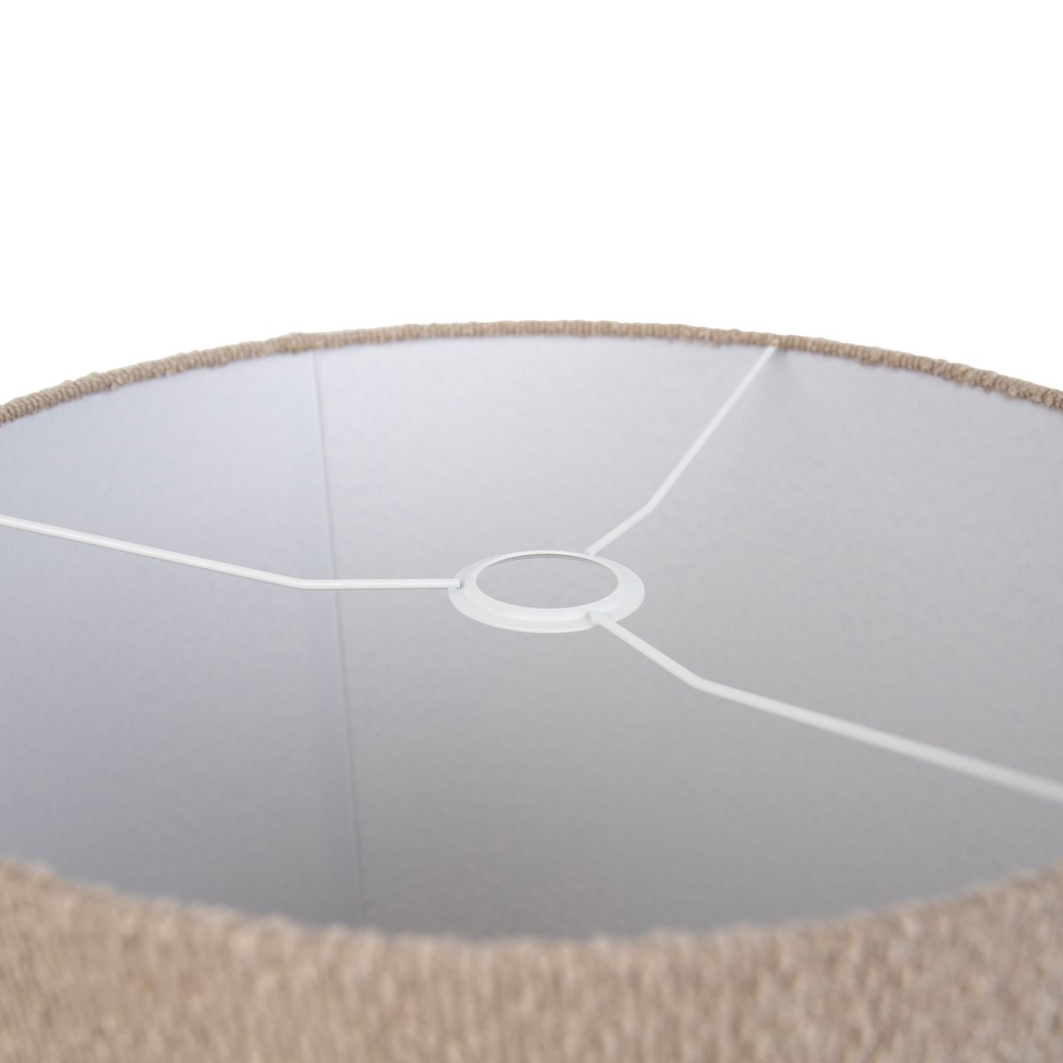 Stoffen lampenkap beige met teddy stof 40/40/40