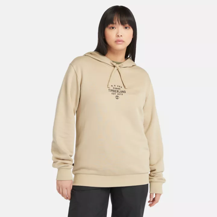 Sweat à capuche avec motif graphique unisexe en beige