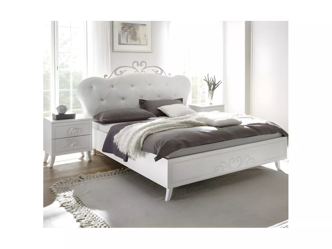 Chambre complète 180x200 Blanc - LADY