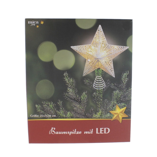 LED Baumspitze Stern weiß - ca. 25 x 7 x 30 cm