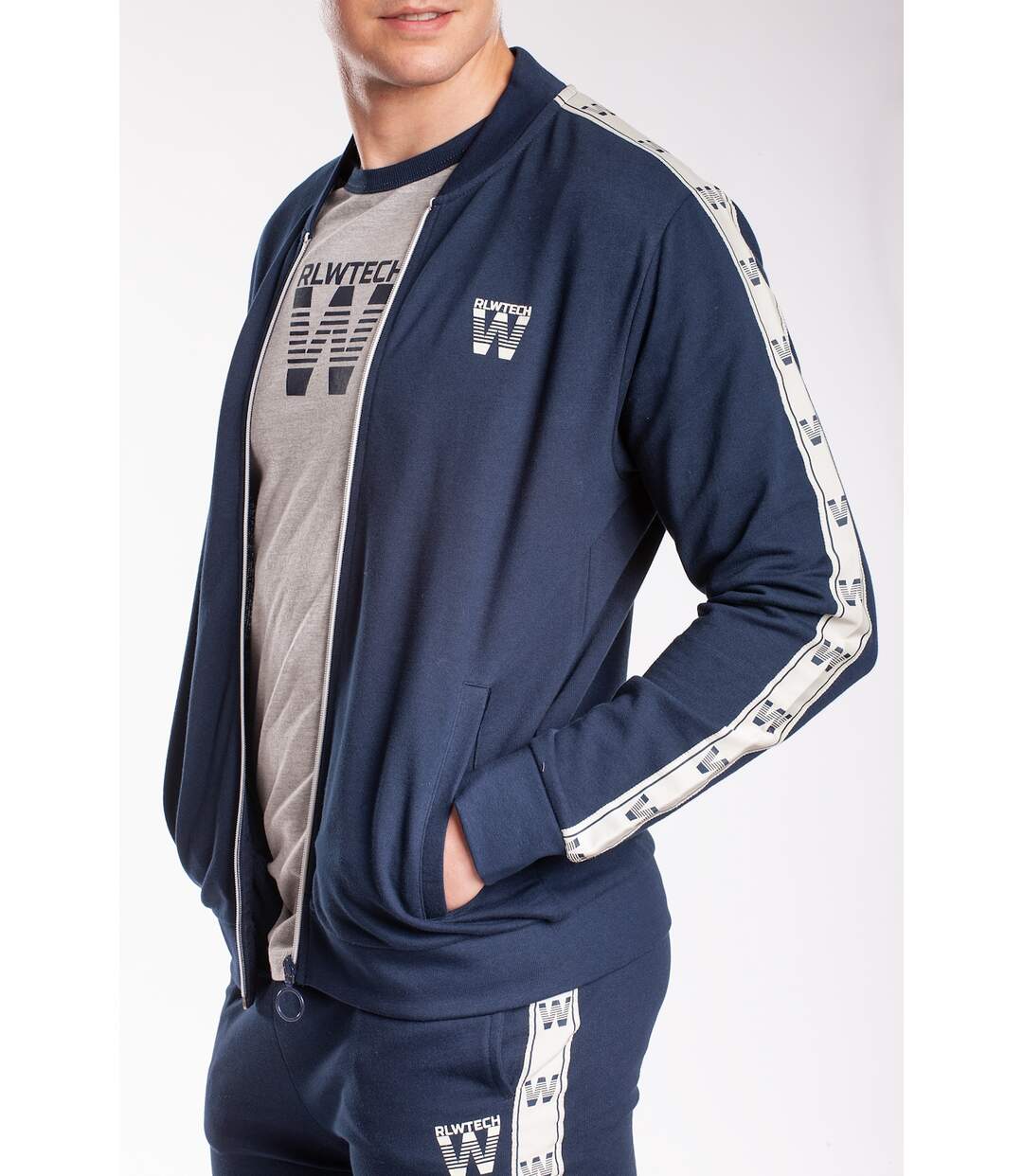 Sweat col bomber VIANNEY marine