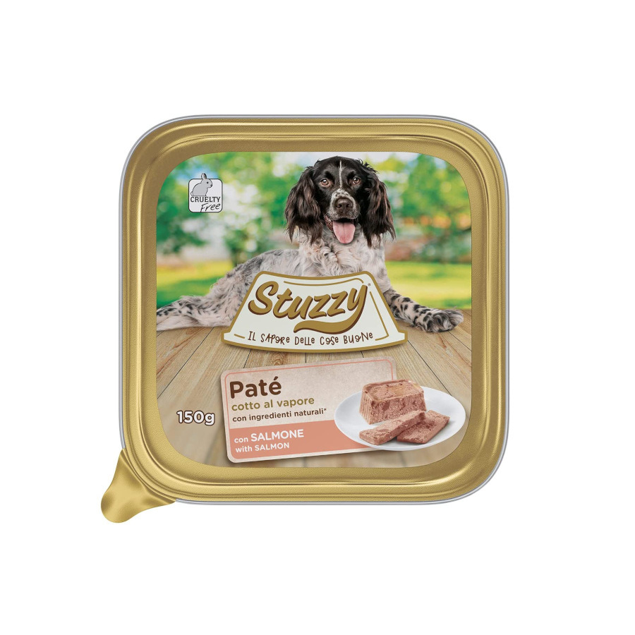 Pote de 150g de ração para cães Stuzzy sabor salmão