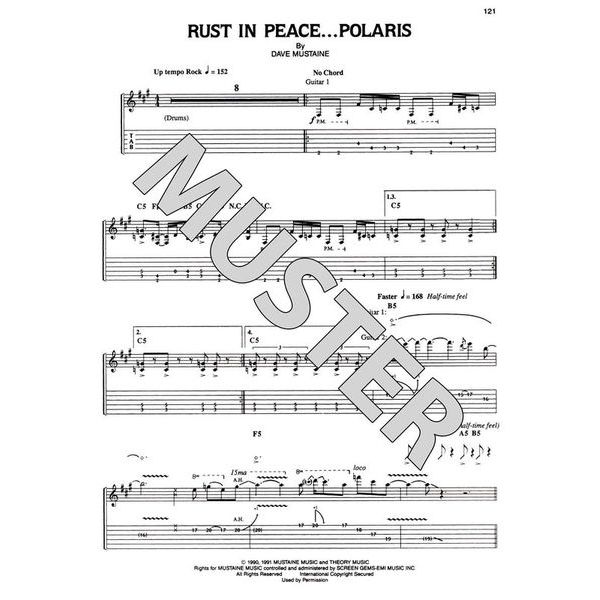 Hal Leonard Megadeth Rust In Peace