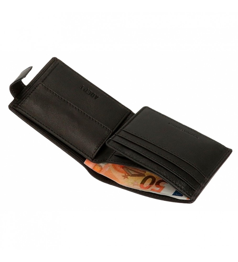 Carteira Joumma Bags Adept Jim Preta - 11x8,5x1cm