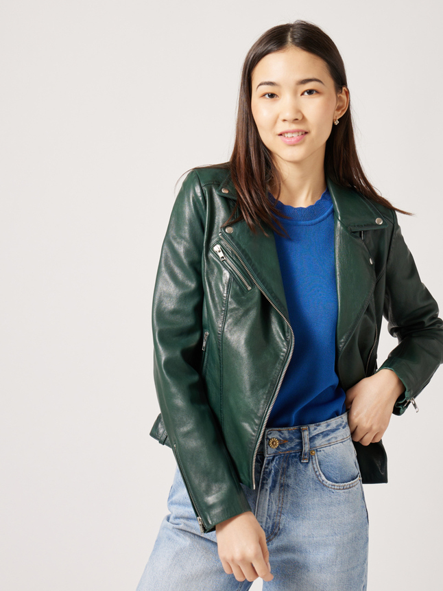 Veste en cuir cintrée