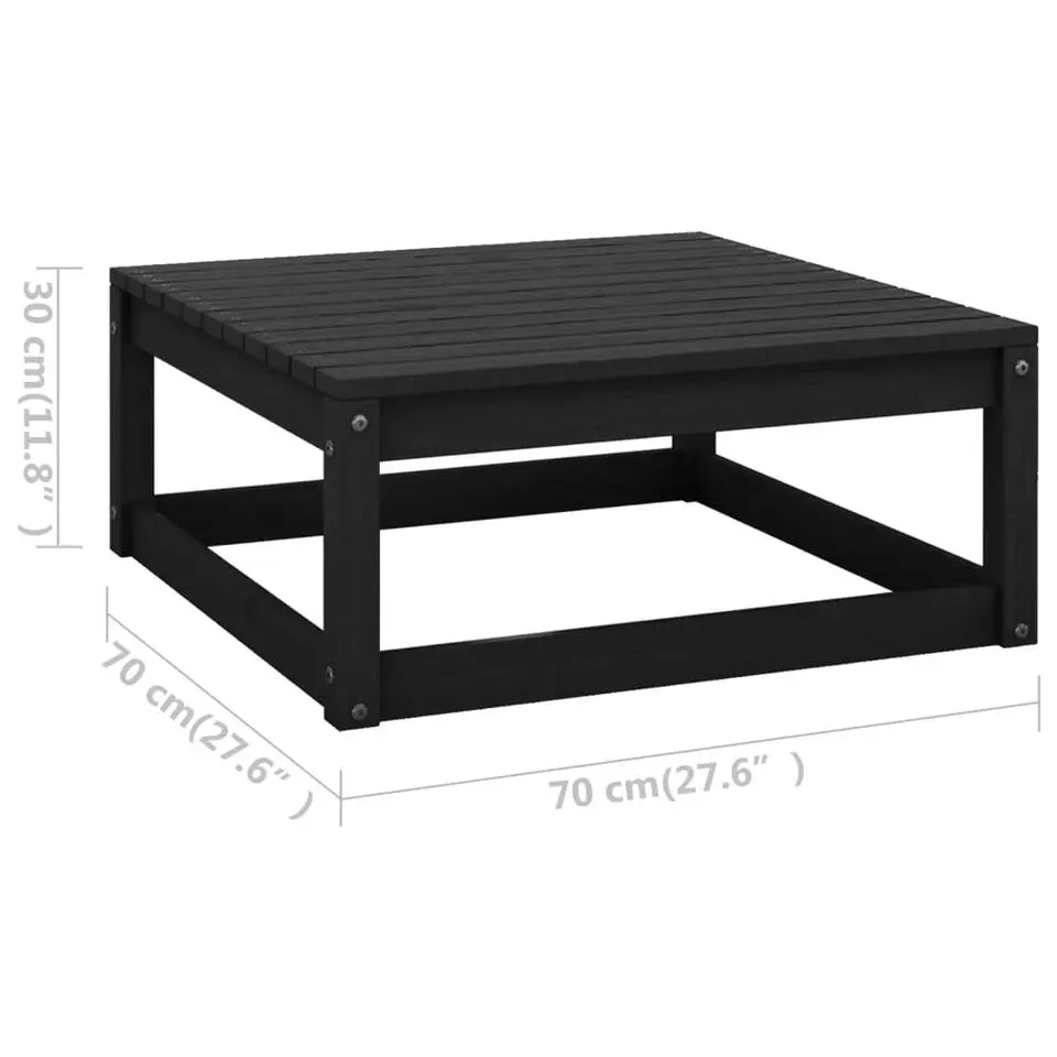vidaXL - Loungeset - Zwart - Grenenhout