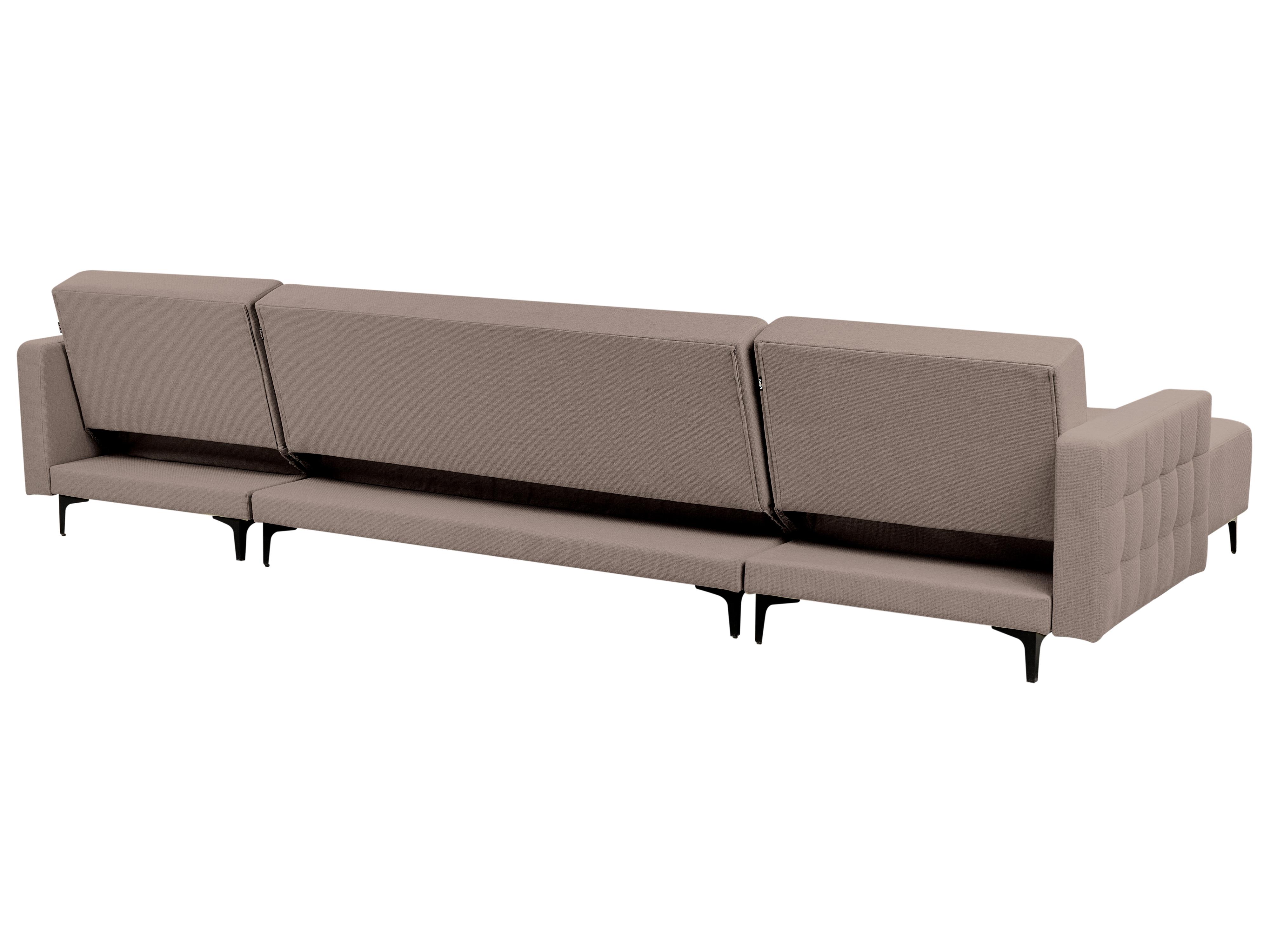 Modulaire U-vormige slaapbank 5-zits ABERDEEN Stof Taupe