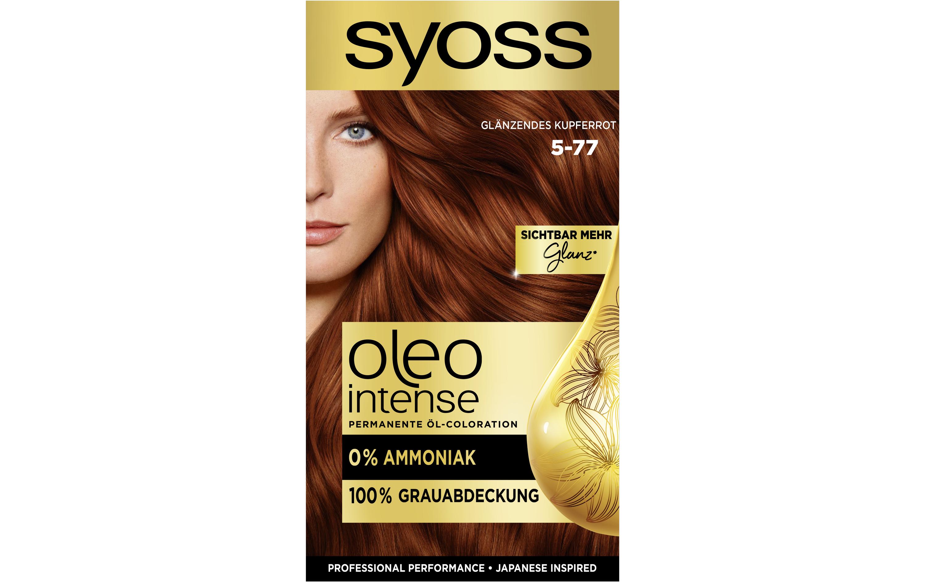 Haarcoloration Oleo Intense 5-77 Glänzendes KupferrotDauerhafte Haarfarbe mit pflegenden Ölen