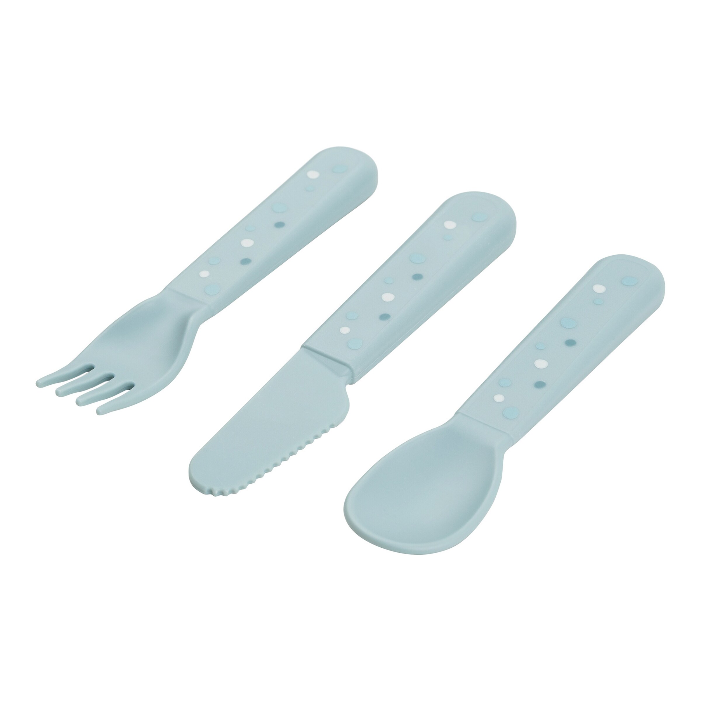 Done by Deer 3-tlg. Besteck-Set Foodie dots blau